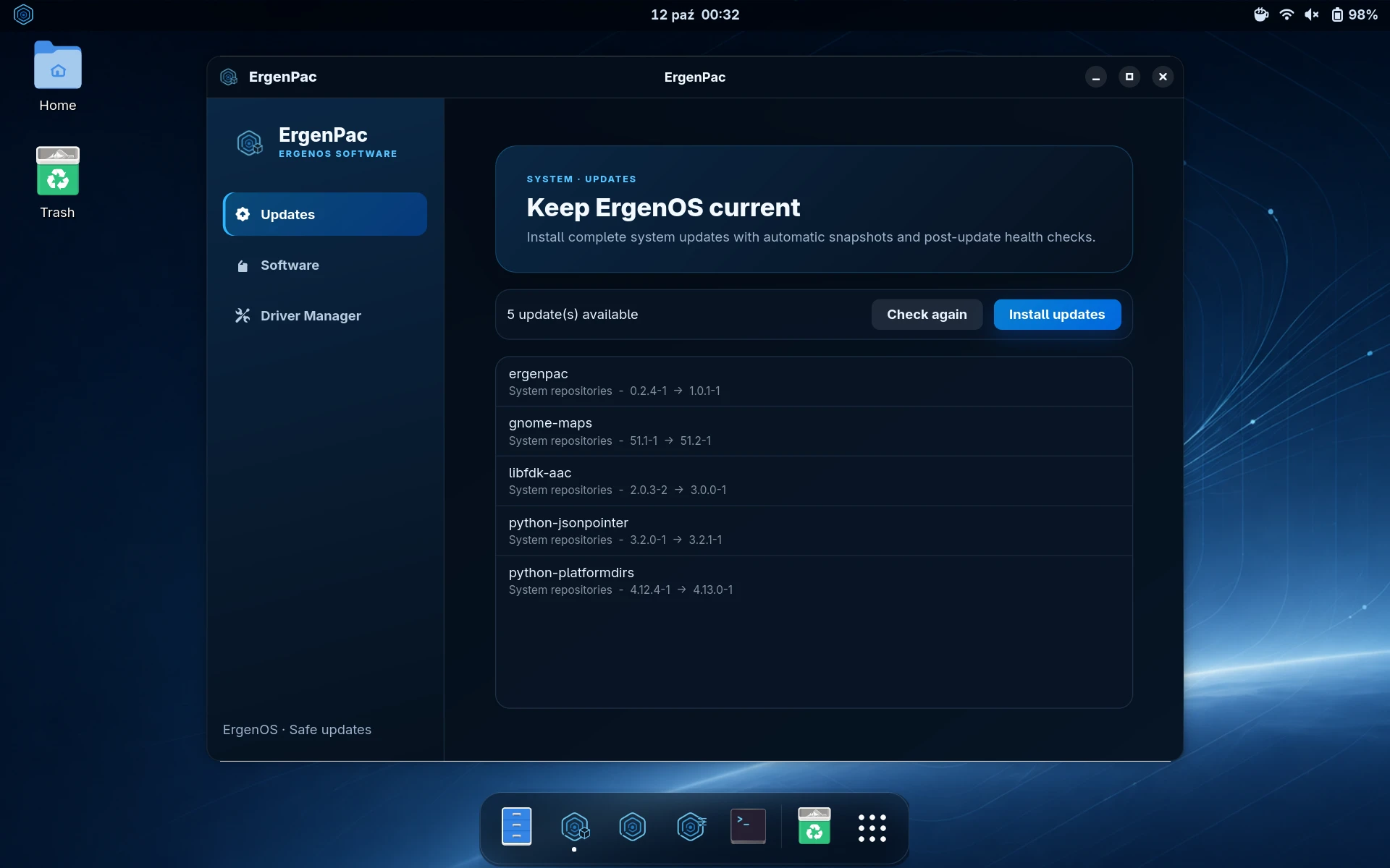 ErgenPac — System updates